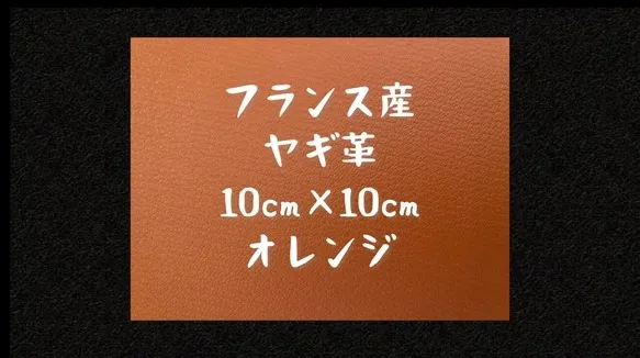 フランス産ヤギ革 オレンジ 約10cm×約10cm