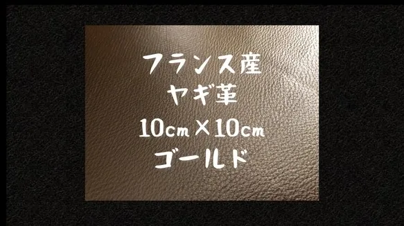 フランス産ヤギ革 ゴールド 約10cm×約10cm