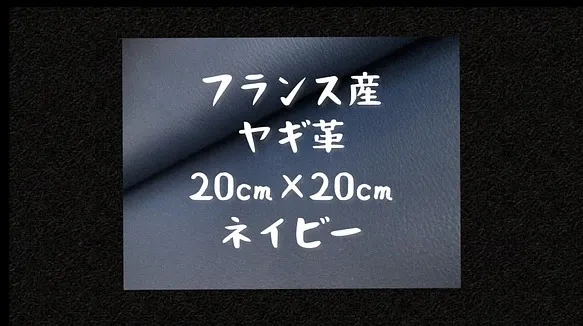 フランス産ヤギ革 ネイビー 約20cm×約20cm